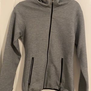Hooded gray zip up sweatshirt